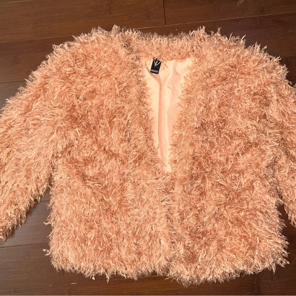Windsor Jackets & Blazers - Windsor Peach Fuzzy Teddy Jacket